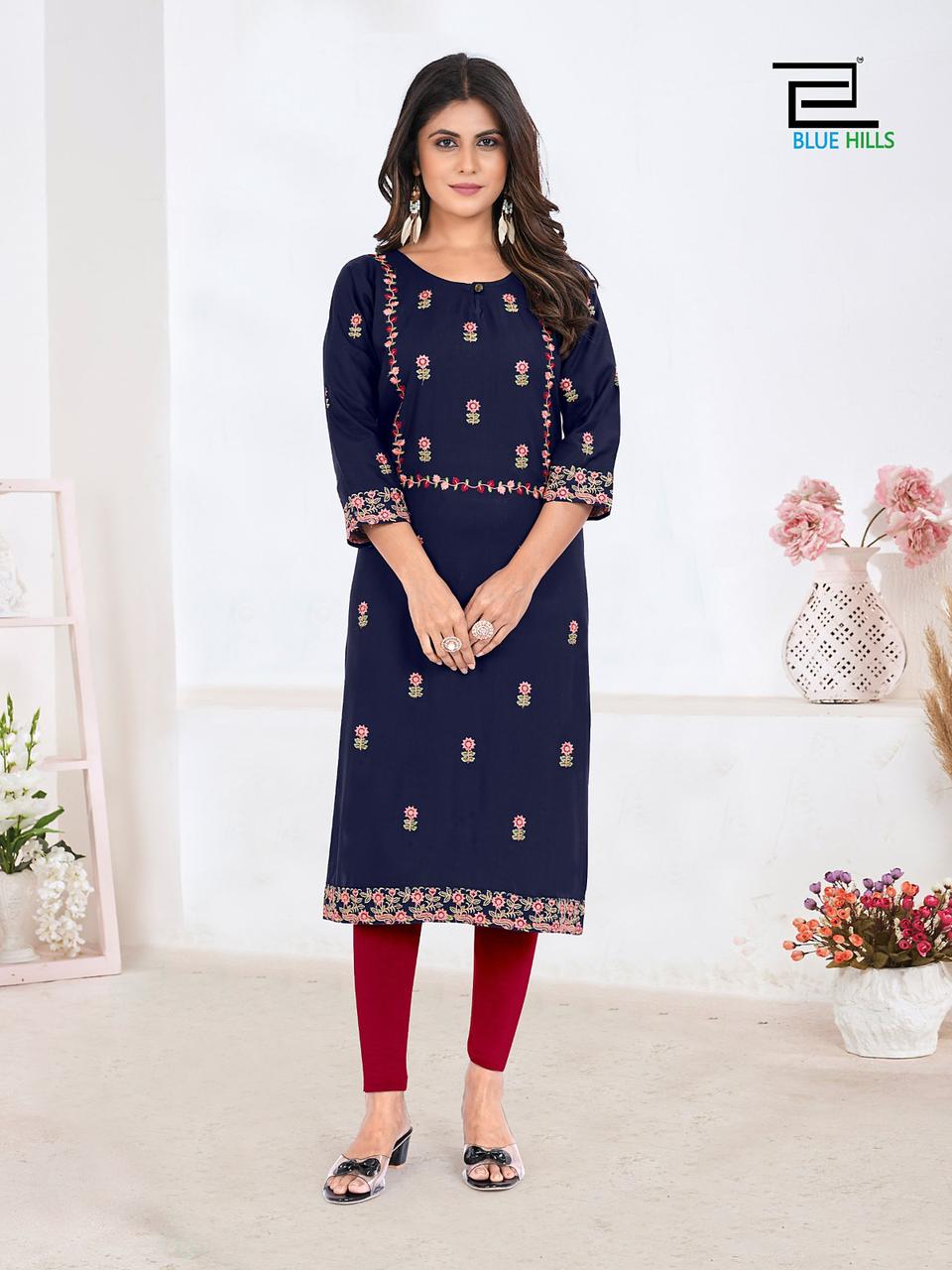 Sita Raman By Blue Hills Straight Cut Kurtis Catalog
